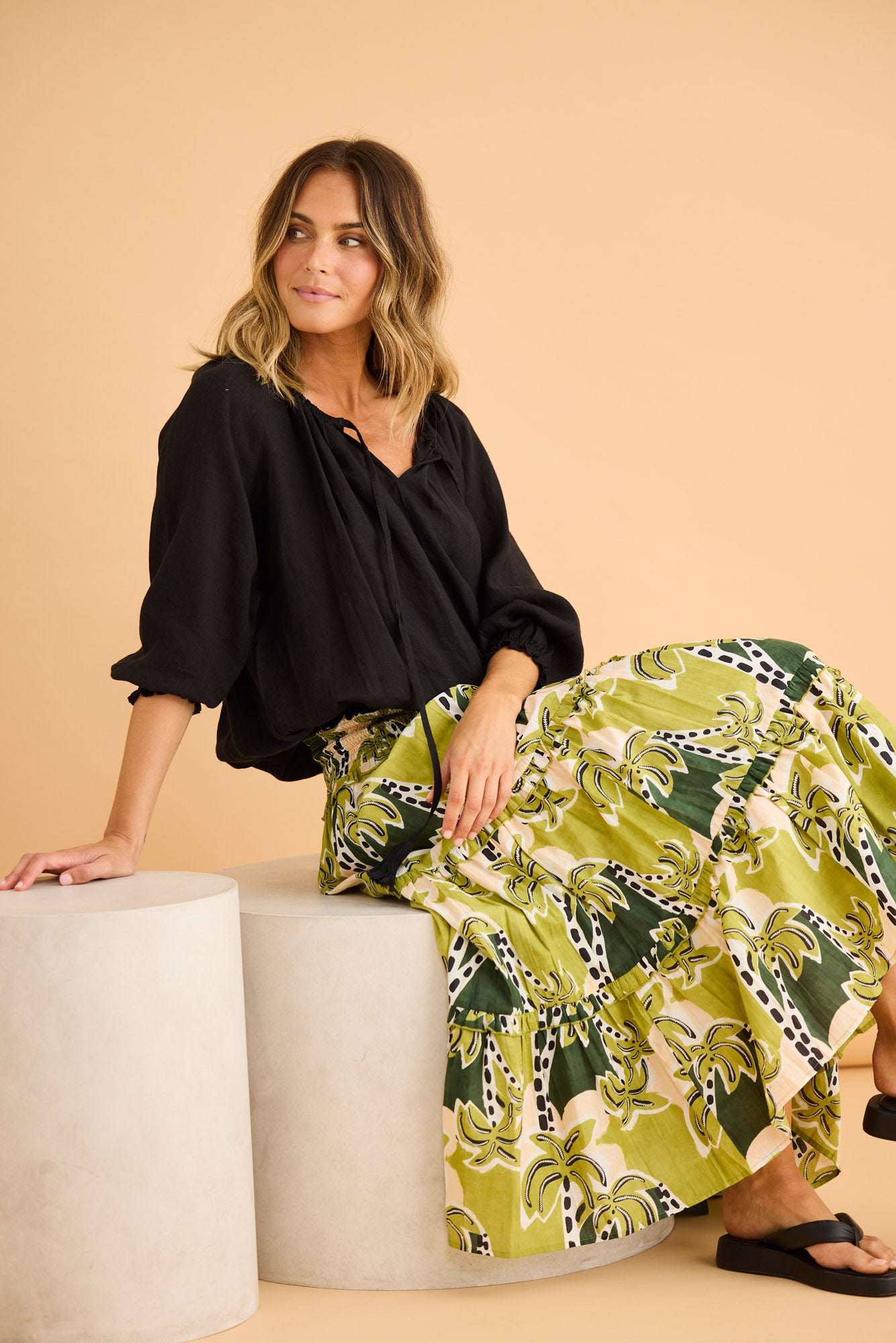 Seaside Top in Black — additional view.