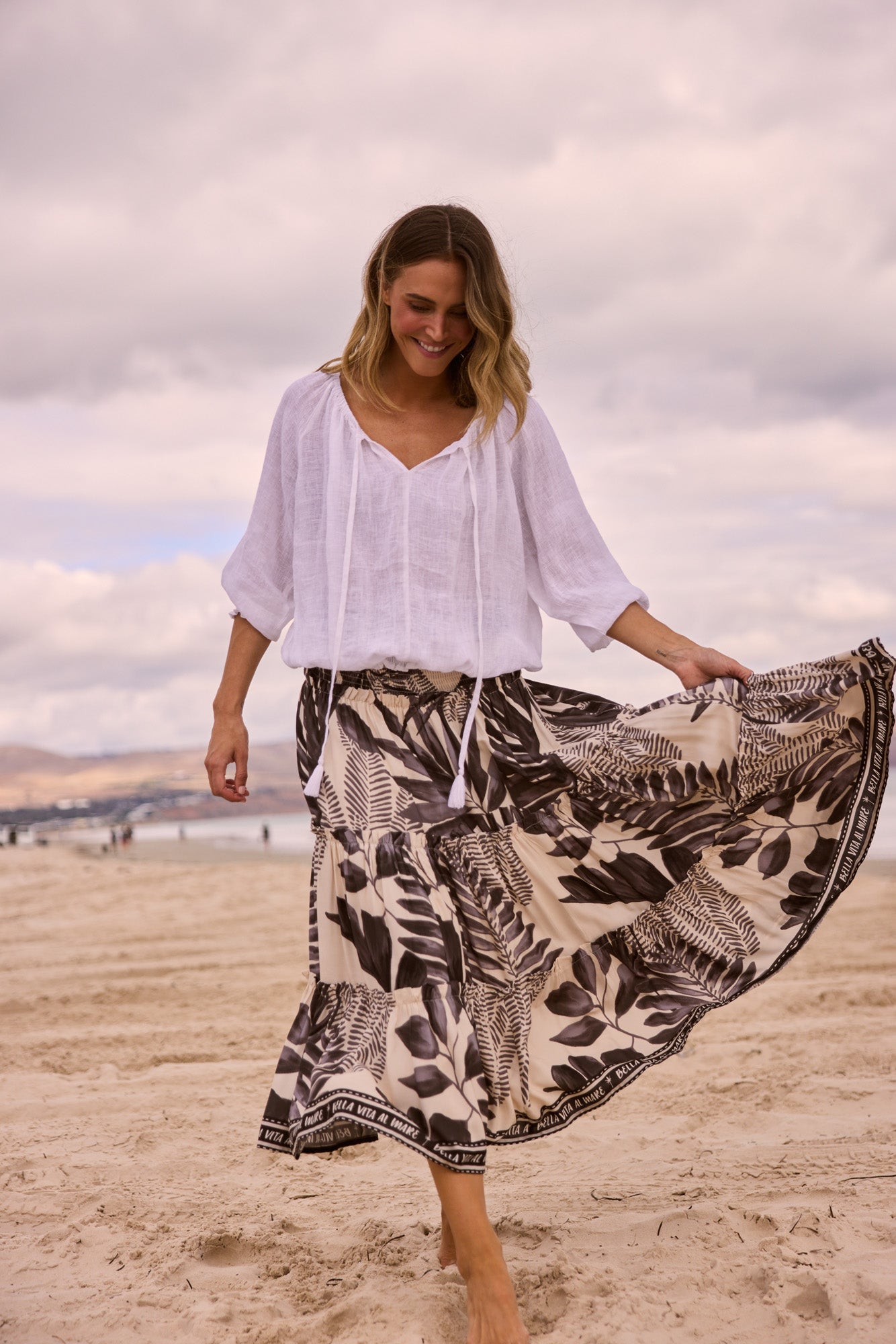 Pier Skirt in Sunset Palm — additional view 2.