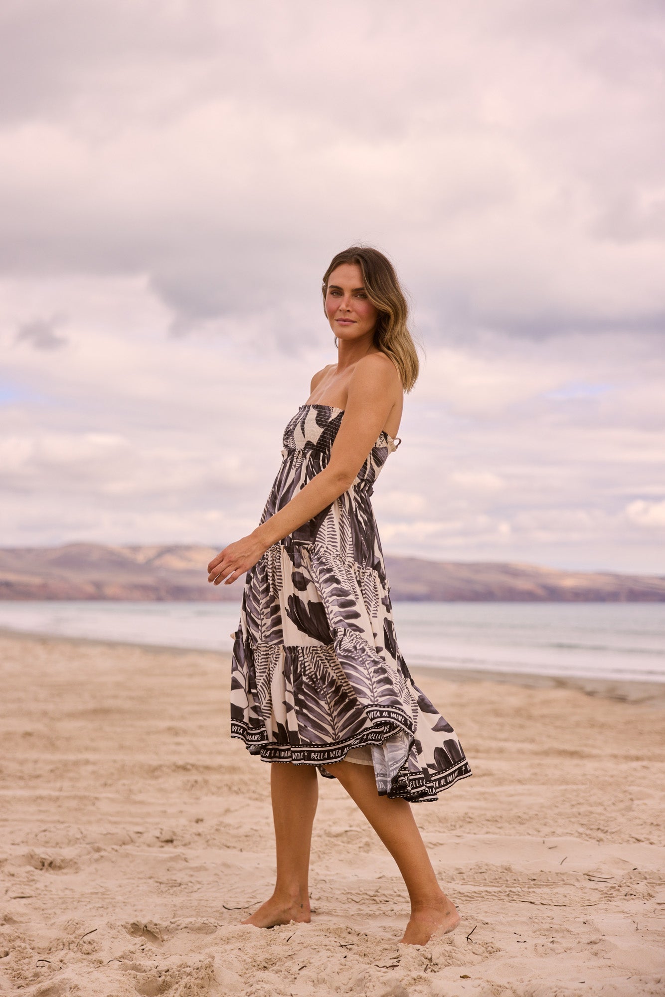 Pier Skirt in Sunset Palm — additional view.