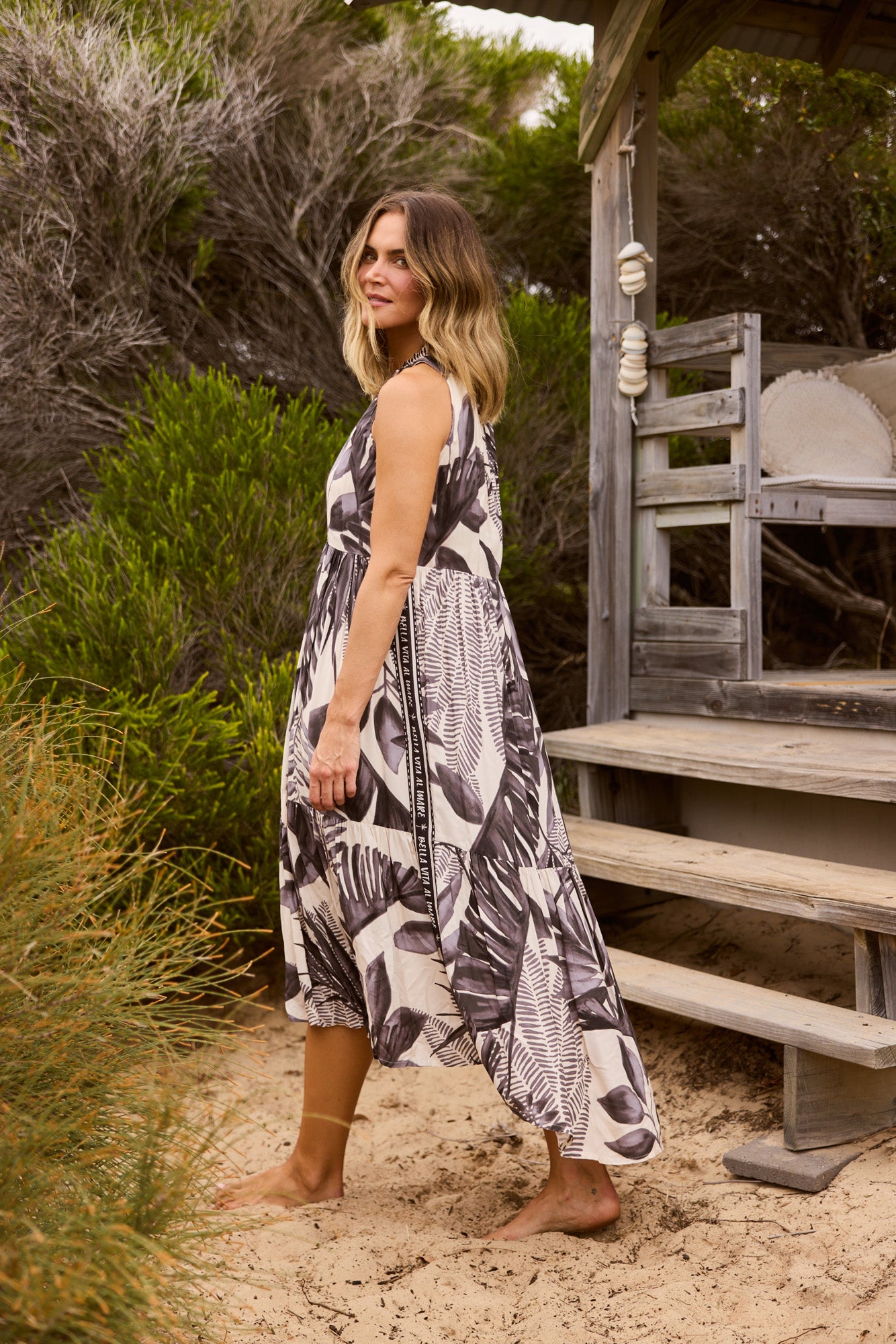 Margot Dress in Sunset Palm — additional view 3.
