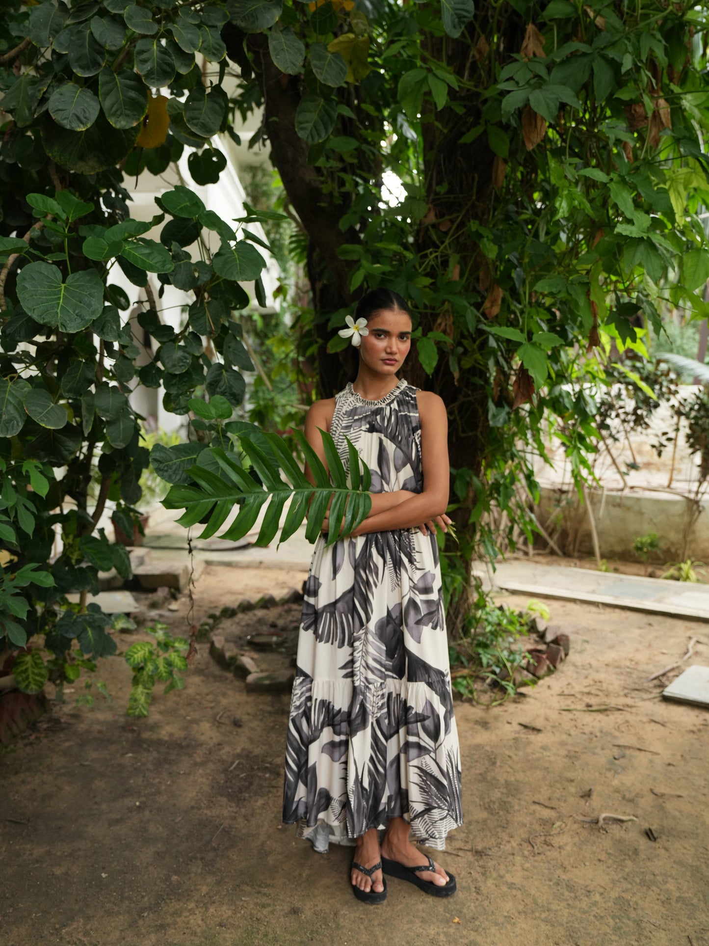 Margot Dress in Sunset Palm — additional view 6.
