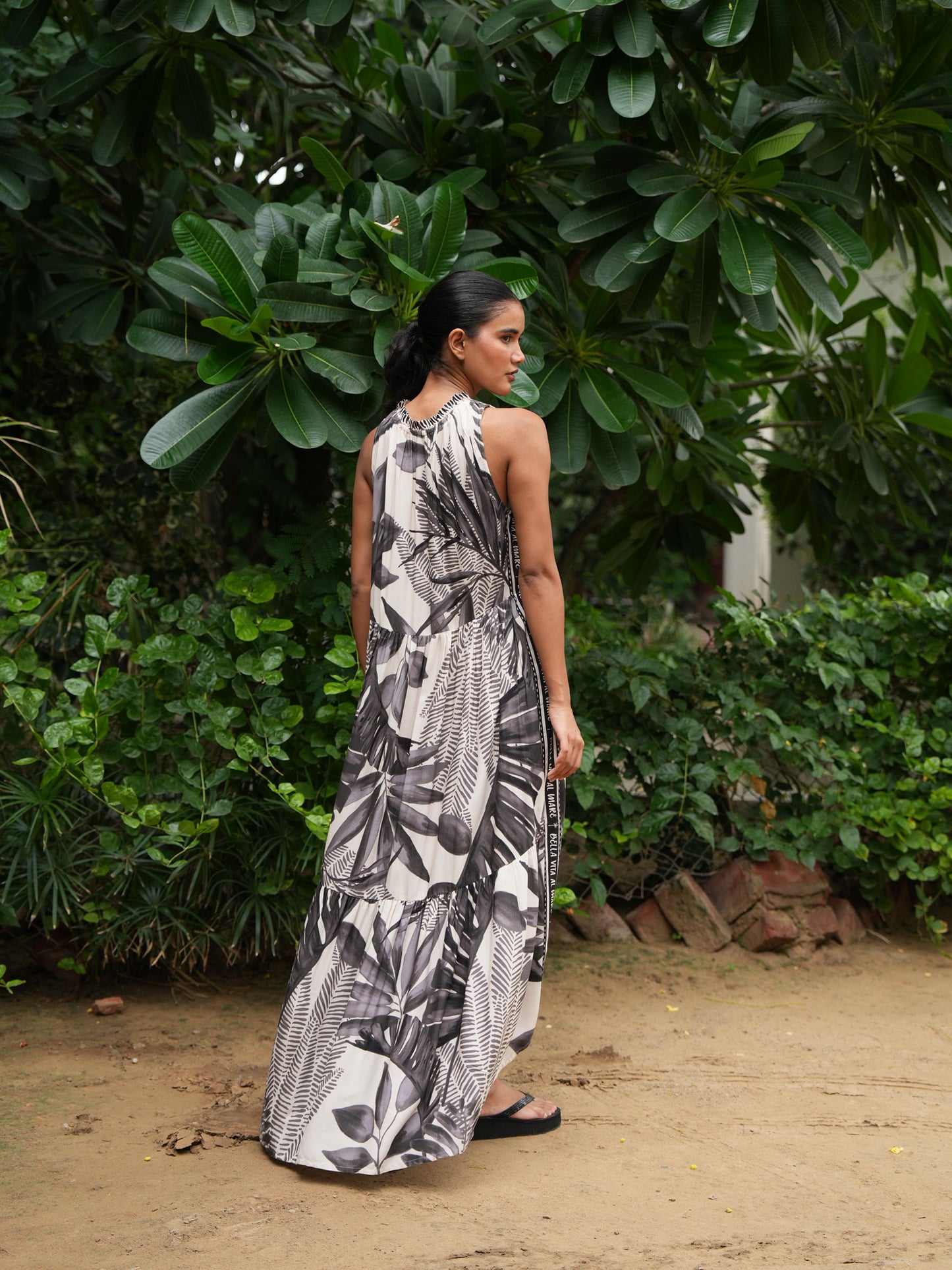 Margot Dress in Sunset Palm — additional view 5.
