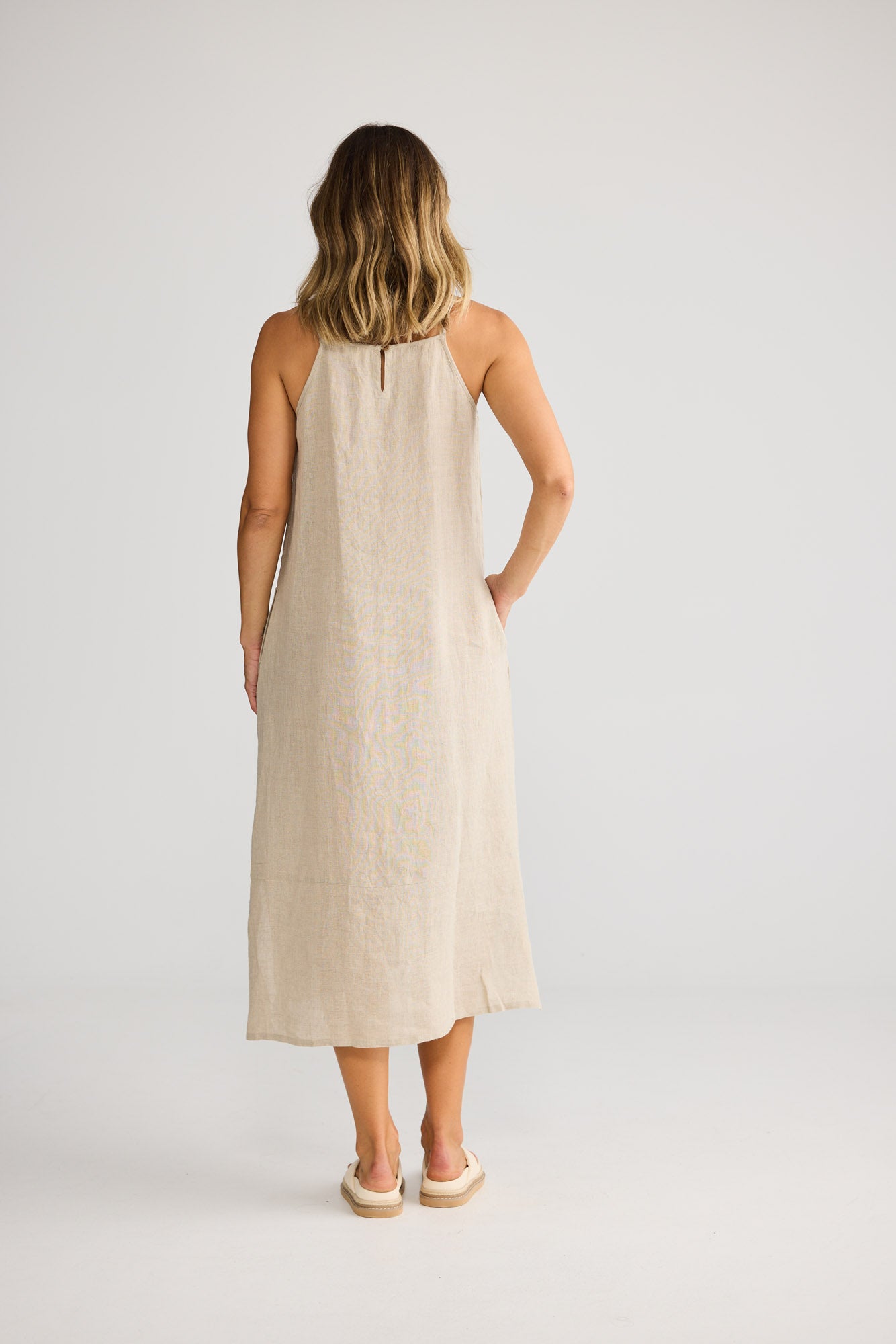 Cliffside Maxi Dress in Natural Linen — additional view.