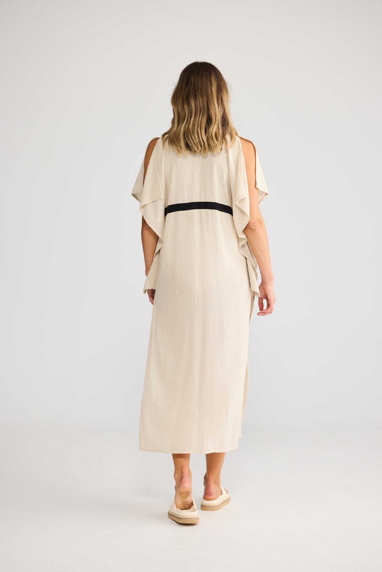 Luma Kaftan in Natural with Black — additional view 4.
