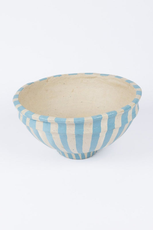 Carnival Bowl - Blue w Natural Stripe