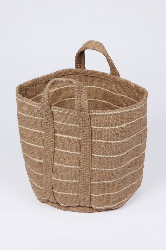 Getaway Basket - Taupe w Natural Stripe