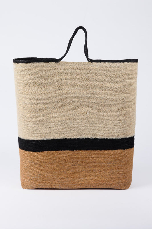 Panama Basket - Sand w Tan w Black