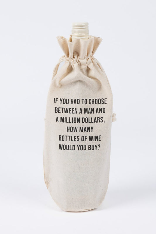 Man Or Million Wine Bag - Natural