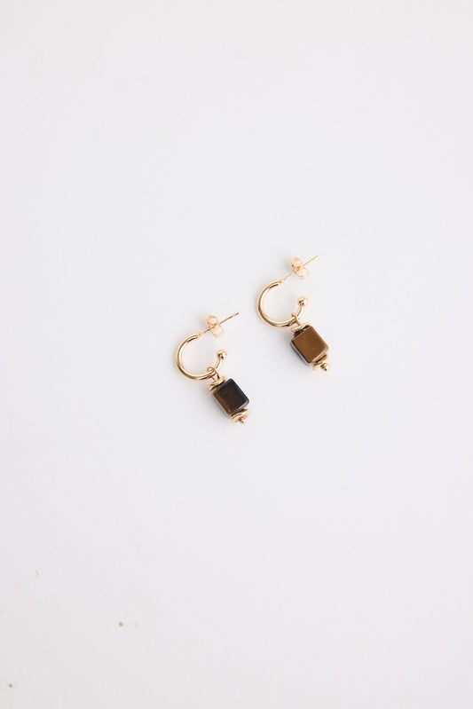 Luca Earrings - Tigers Eye
