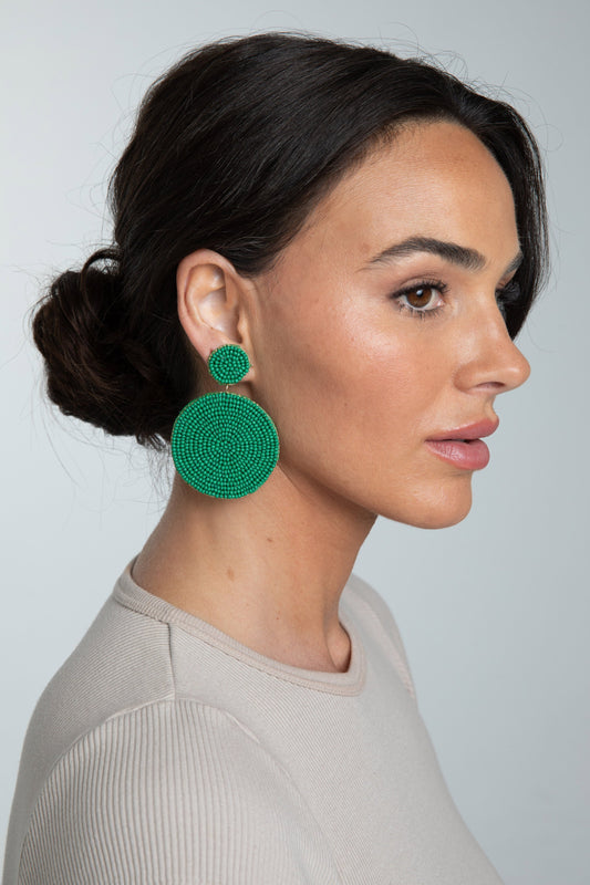 Sun Beam Earrings - Green