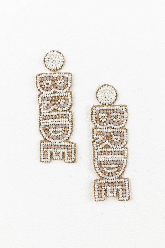 Bride Earrings - White