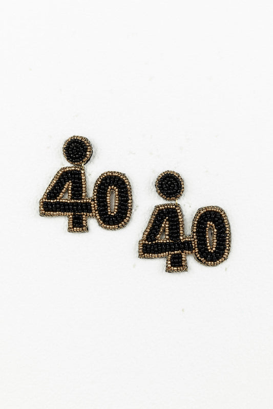 40th Earrings - Black