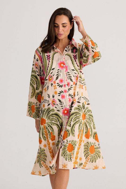 Stella Shirt Dress - Palm