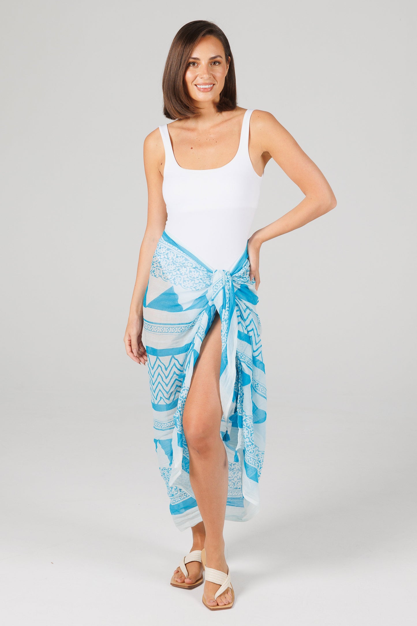 Stella Sarong Scarf - Tribal Aqua