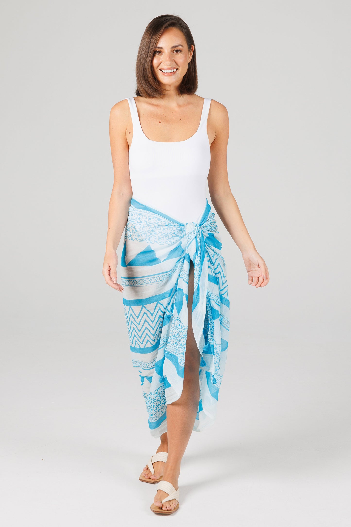 Stella Sarong Scarf - Tribal Aqua