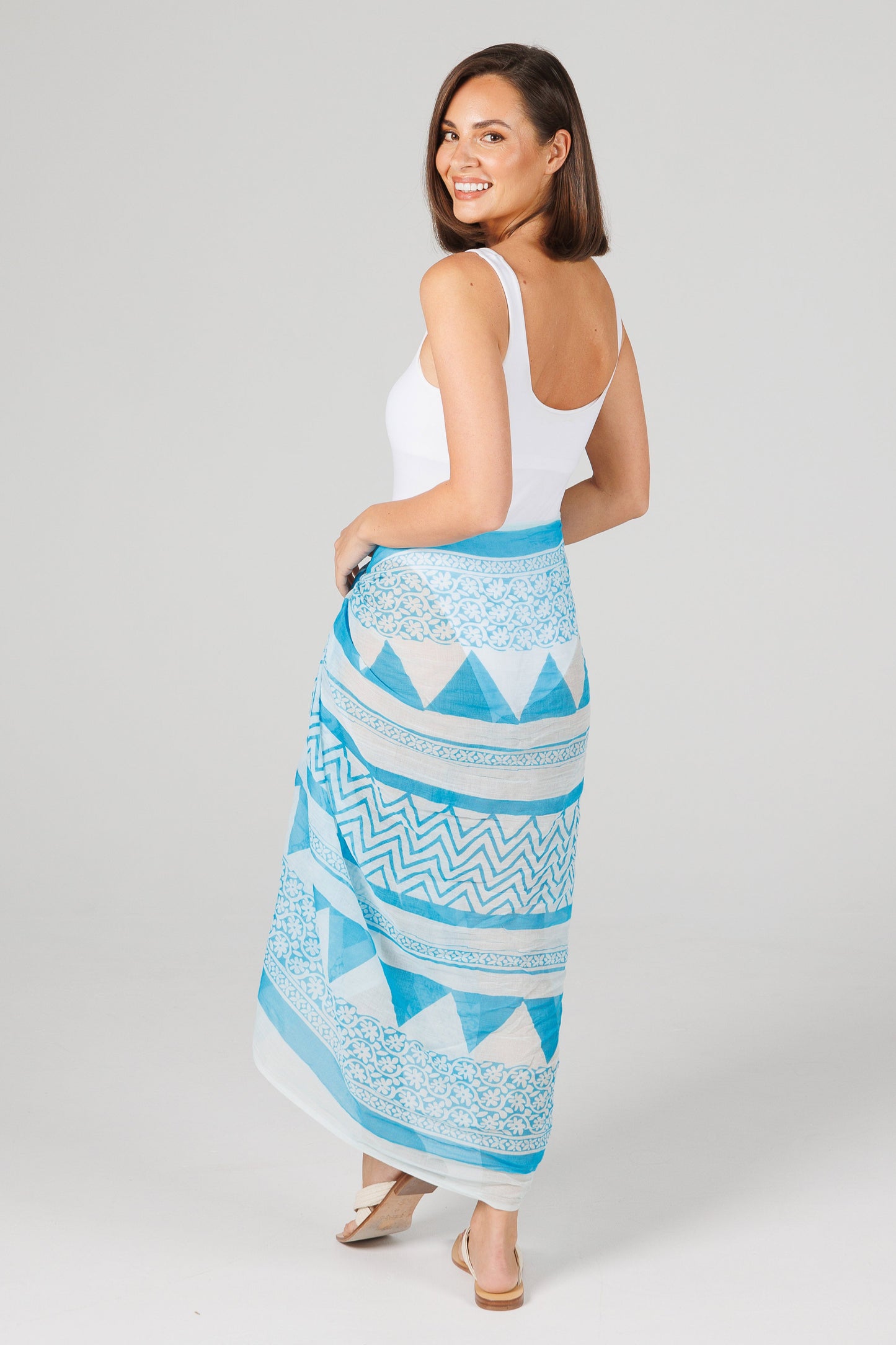 Stella Sarong Scarf - Tribal Aqua