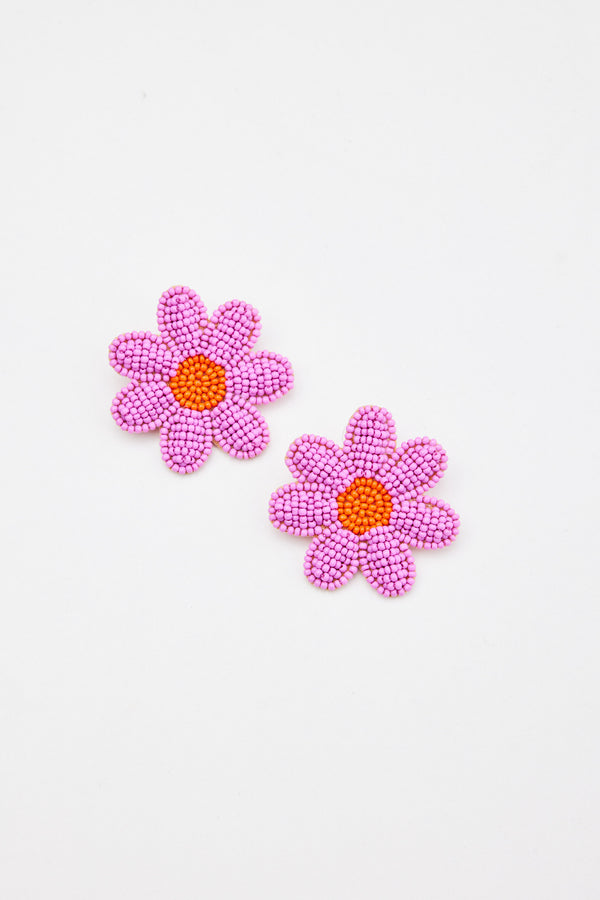 Fun Flower Earrings - Pink