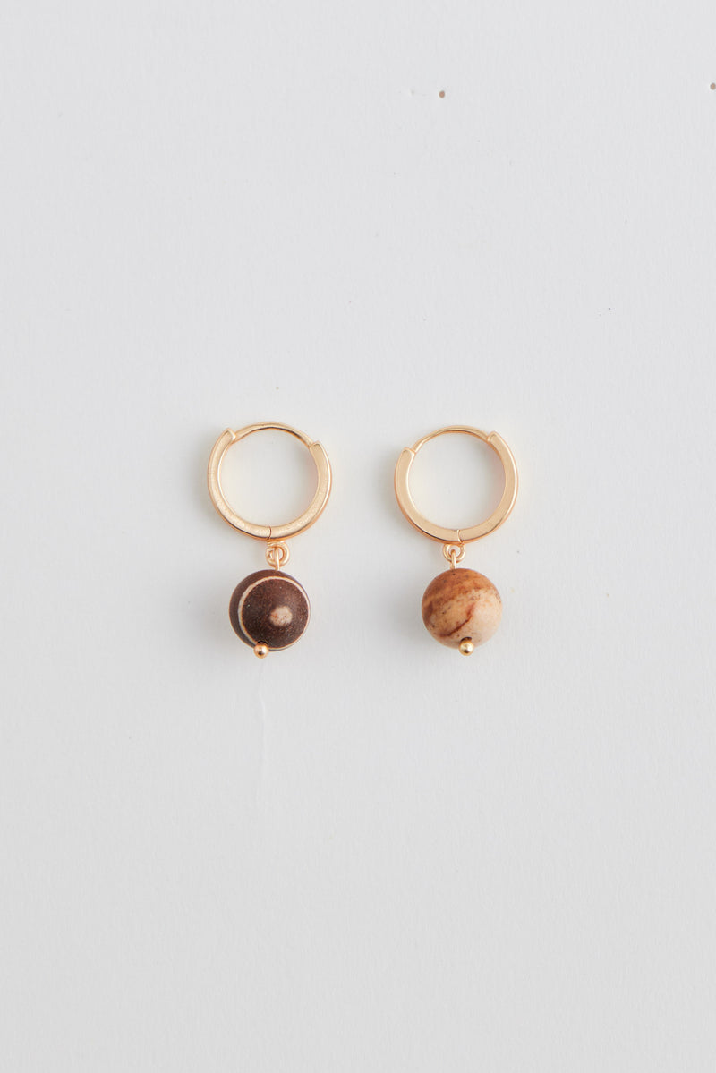 Donatella Earrings - Stripe Cocoa