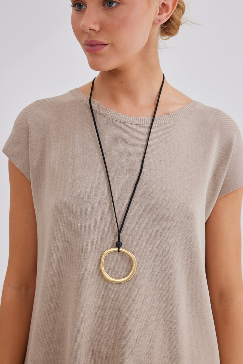 Andros Necklace - Gold + Black