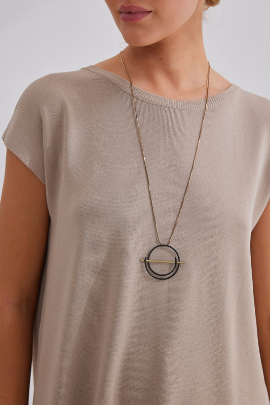 Tanille Necklace - Black + Gold