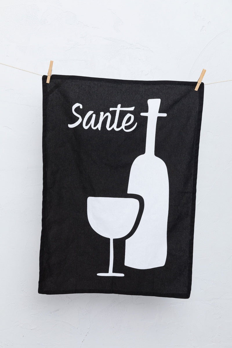 Sante Tea Towel - Black + White