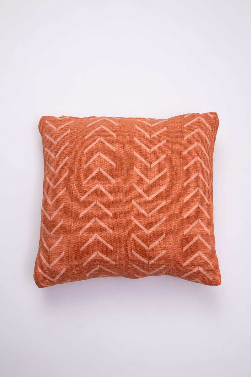 Zulu Mud Cloth Cushion - Mandarine