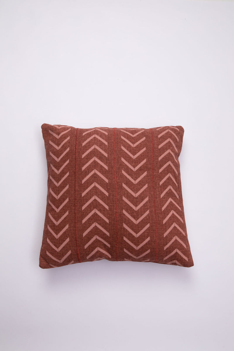 Zulu Mud Cloth Cushion - Rust