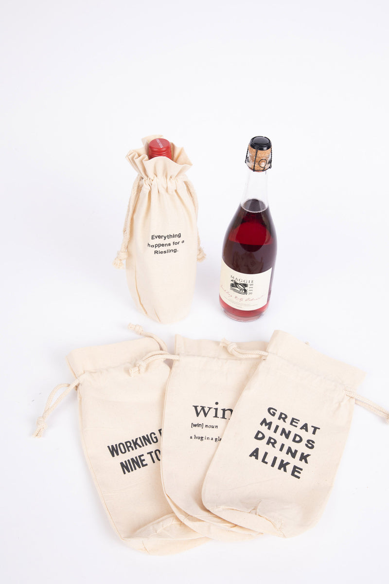 Riesling Wine Bottle Bag - Natural