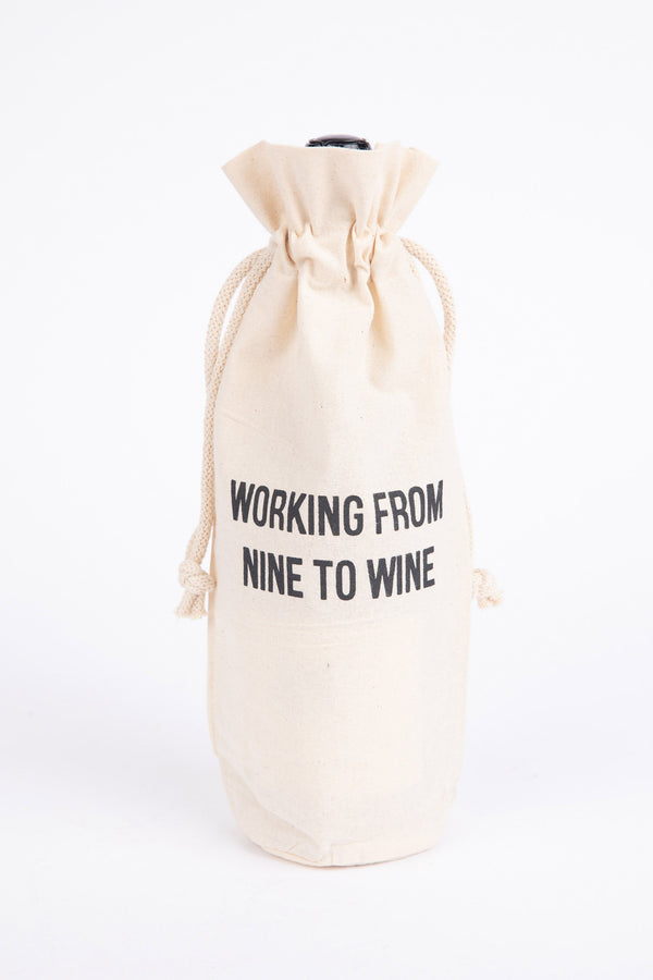 Nine To Wine Bottle Bag - Natural