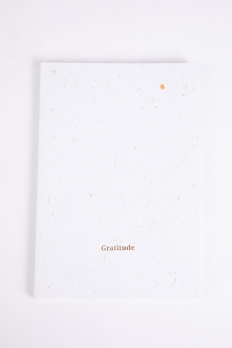 Gratitude Notebook - White Straw