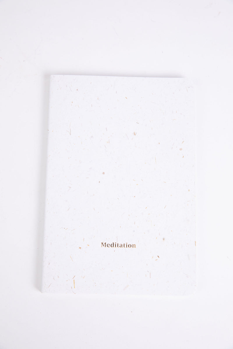 Meditation Notebook - White Straw
